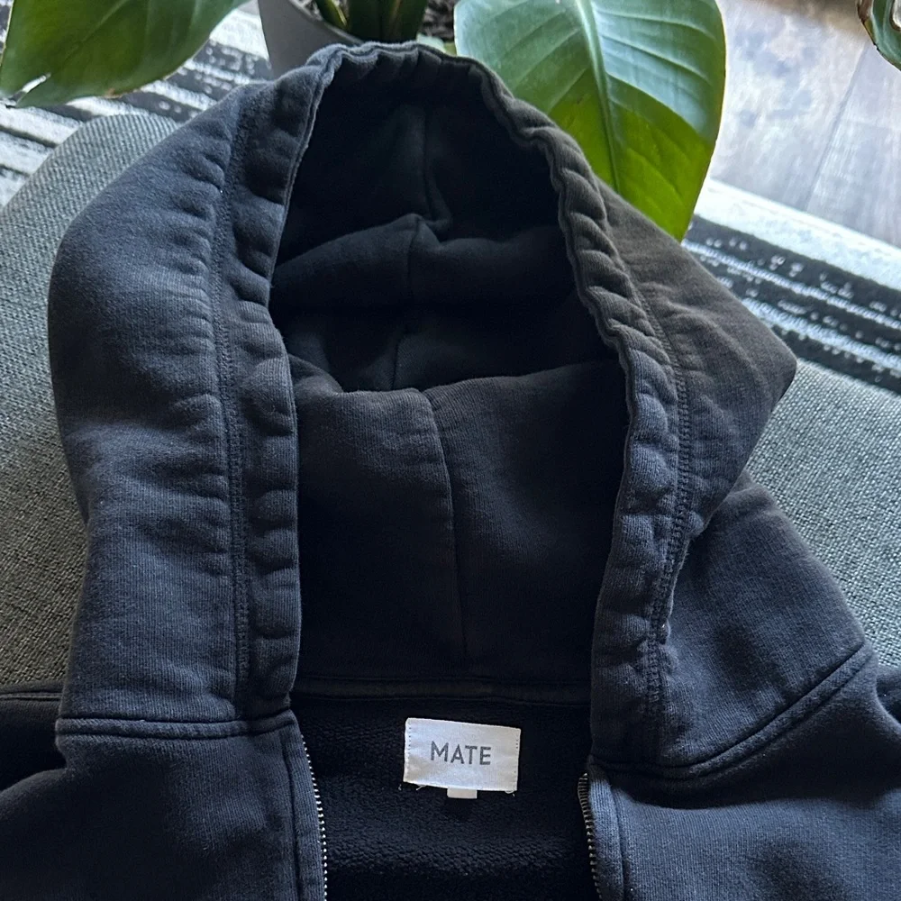MATE the Label Organic Fleece Zip Cropped Hoodie - Picture 5 of 12